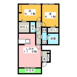 Camelot B棟【1階】の間取り