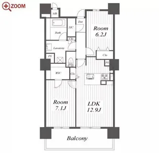 ロイヤルパークスERささしま【15階】の間取り