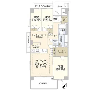 コスモ豊洲レジデンスマリナコート【6階】の間取り