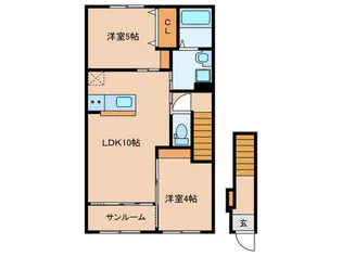 ノイアー・ルウム【2階】の間取り