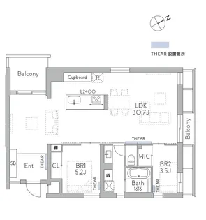 THE GRANDUO FUTAKOTAMAGAWA【4階】の間取り