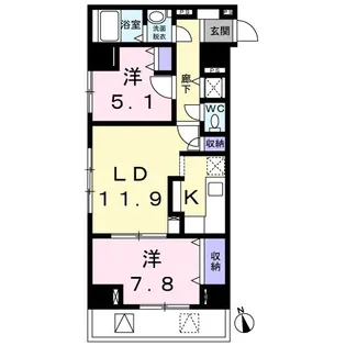 アリーグレイス【2階】の間取り