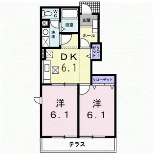 サイモンSEVEN B【1階】の間取り