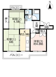 UR千葉ニュータウン内野【5階】の間取り