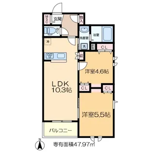 レ セレニタII【1階】の間取り