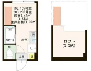 ハーモニーテラス四谷坂町【1階】の間取り