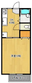 ブルースカイハイツB【1階】の間取り