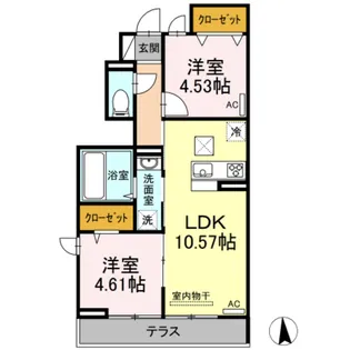 プランドール西武【1階】の間取り