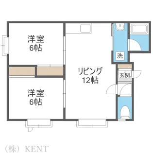 コンチネンタル山の手III B【2階】の間取り