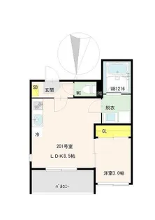 フェリーチェ四つ木【2階】の間取り