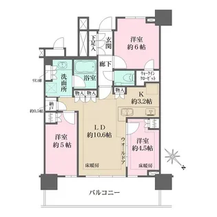 URAWA THE TOWER【17階】の間取り