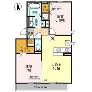 アンソレイユ B棟【1階】の間取り