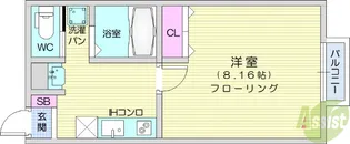 ポミエ中倉【2階】の間取り