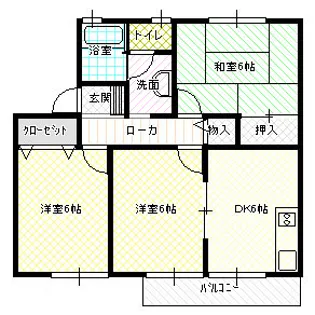 ソシア B棟【2階】の間取り