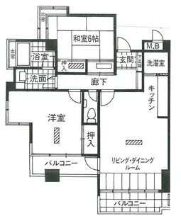 パセオ日之出II【6階】の間取り