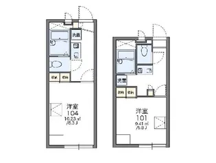 レオパレスていくわん【2階】の間取り