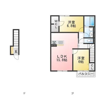 ミオ フラーゼ B棟【2階】の間取り