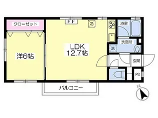 ウエストパレスK【1階】の間取り
