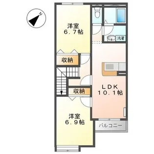 エスカーザ【2階】の間取り