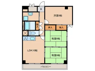 草津ロイヤルプラザ【4階】の間取り