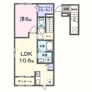 セレーノ渚西【2階】の間取り