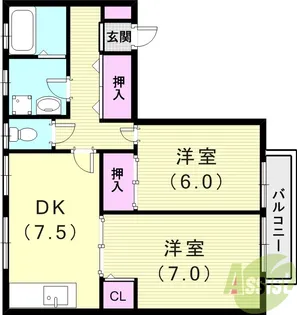 ピボットハイムA【1階】の間取り
