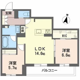 弓張月 上杉【3階】の間取り