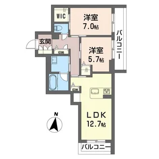 グランメール【2階】の間取り