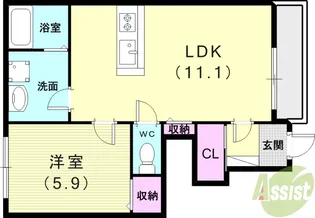 エレガンスコート西嶋【1階】の間取り