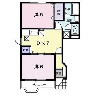 シャンティ北小田 B【1階】の間取り