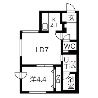 サン・ローズ琴似【4階】の間取り