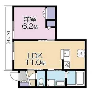 ピュアシティ下北沢【1階】の間取り