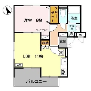 アーバンライフフミ【3階】の間取り