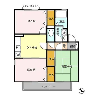 ビューセントラルB【2階】の間取り