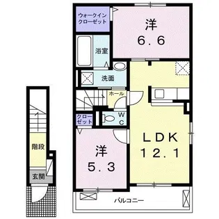 メゾンリヴィエールD【2階】の間取り