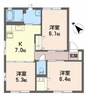 プラティークC【2階】の間取り