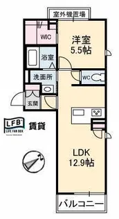 クッラ ディ ヴェント 橋本町【2階】の間取り