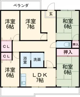 リバーサイド鎌倉【7階】の間取り