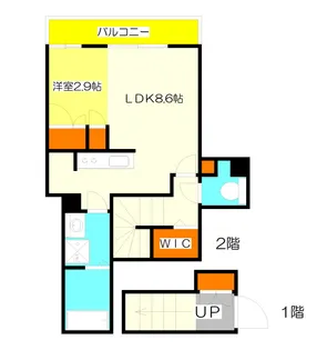 ラ プティート ヴィラ神楽坂【2階】の間取り