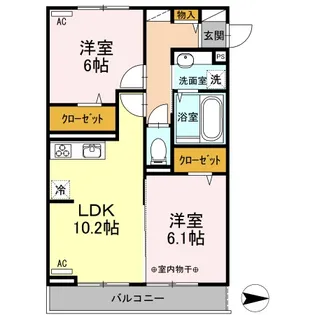 山形県寒河江市大字寒河江字石田【アパート】の間取り