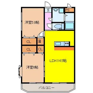 レジデンス下栗【2階】の間取り
