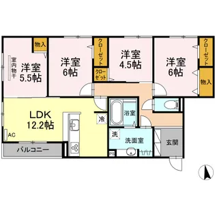 ピアチェーレアミカ【2階】の間取り