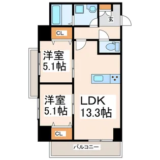 ハーベストパレスD【3階】の間取り