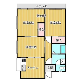 コーポリバーサイド【2階】の間取り