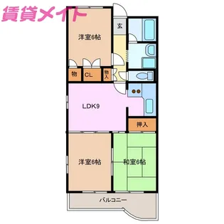 コスモシティ日永【2階】の間取り