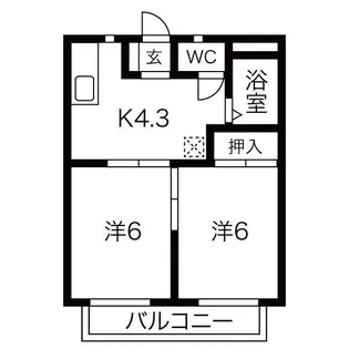 ツインKG【2階】の間取り