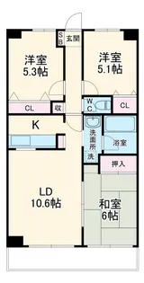 プライムコート【3階】の間取り