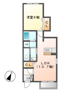 クラージュ B棟【1階】の間取り