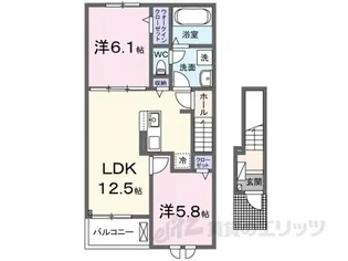 2LDKの間取り画像