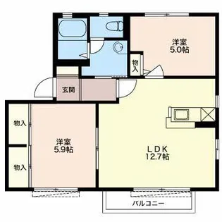 ハイムマグノリア B【2階】の間取り